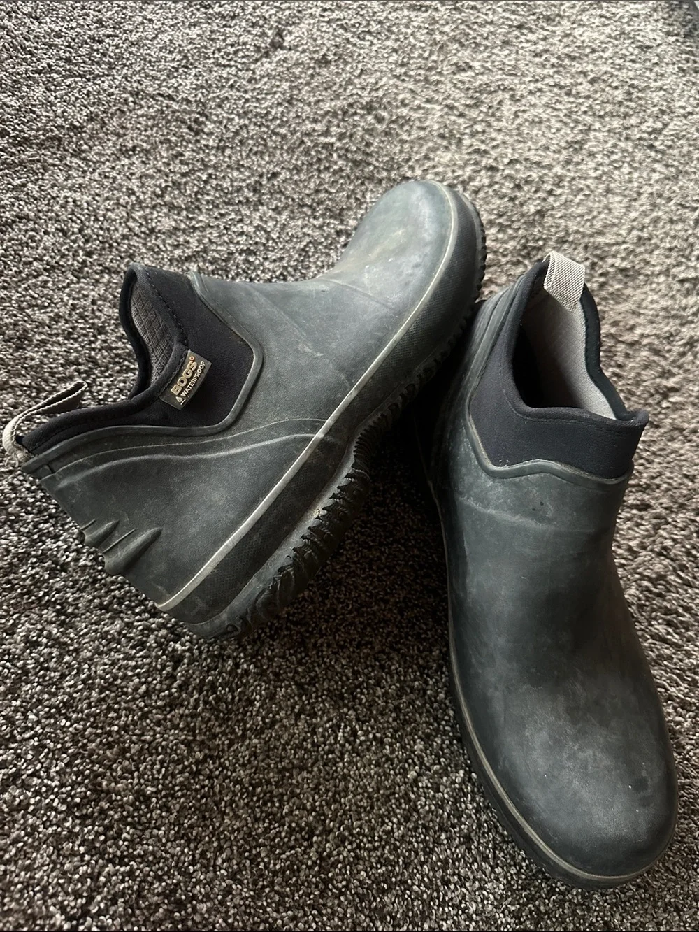 Bogs Men's Black Chelsea-Style Rain Waterproof Ankle Boots Size 13 Fishing Work